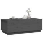 Table basse Gris 100x50x35 cm Bois massif de pin – Image 2