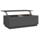 Table basse Gris 100x50x35 cm Bois massif de pin – Image 6