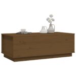 Table basse Marron miel 100x50x35 cm Bois massif de pin – Image 2