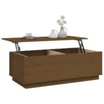 Table basse Marron miel 100x50x35 cm Bois massif de pin – Image 3
