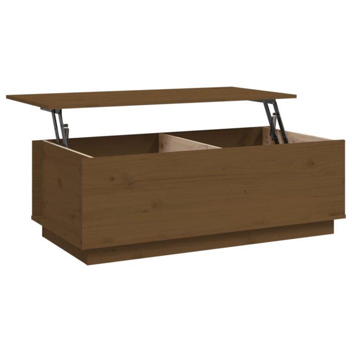 Table basse Marron miel 100x50x35 cm Bois massif de pin – Image 6