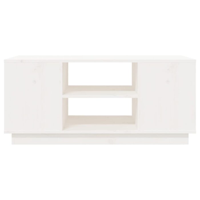 Table basse Blanc 90x49x40,5 cm Bois massif de pin – Image 3