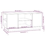 Table basse Blanc 90x49x40,5 cm Bois massif de pin – Image 6