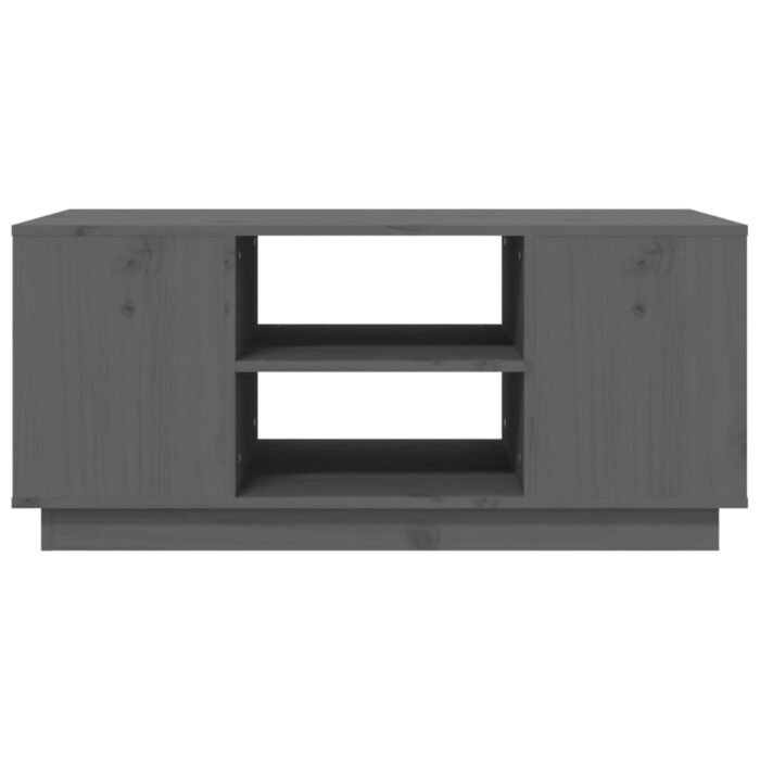 Table basse Gris 90x49x40,5 cm Bois massif de pin – Image 3