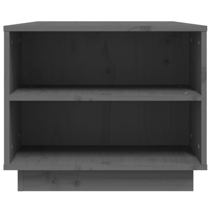 Table basse Gris 90x49x40,5 cm Bois massif de pin – Image 4