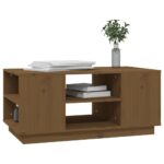 Table basse Marron miel 90x49x40,5 cm Bois massif de pin – Image 2