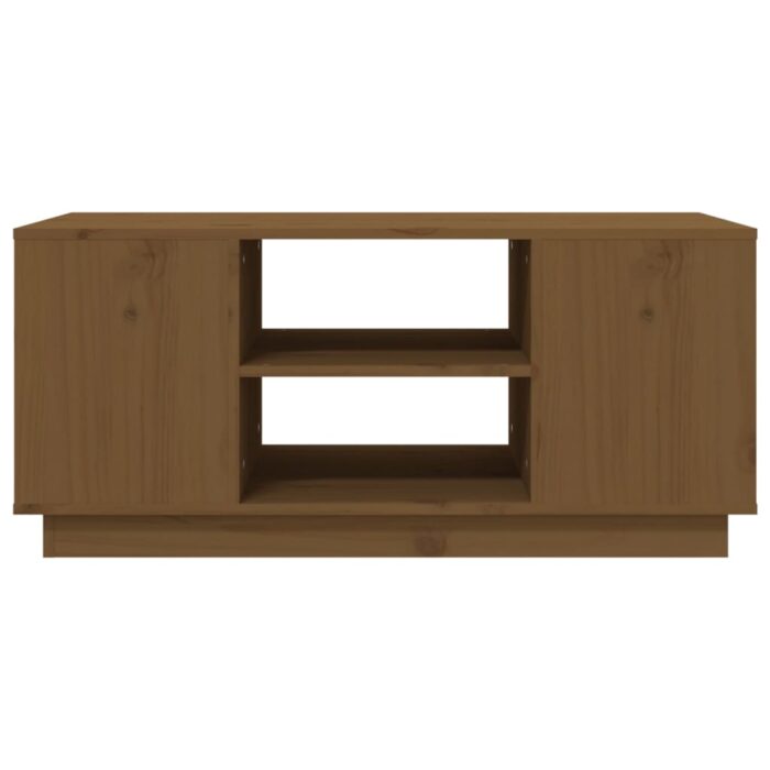 Table basse Marron miel 90x49x40,5 cm Bois massif de pin – Image 3