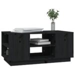 Table basse Noir 90x49x40,5 cm Bois massif de pin – Image 2