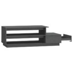 Table basse Gris 120x50x40,5 cm Bois massif de pin – Image 4