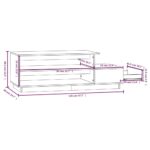 Table basse Noir 120x50x40,5 cm Bois massif de pin – Image 7