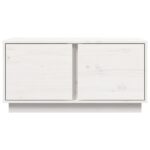 Table basse Blanc 80x50x40 cm Bois massif de pin – Image 4