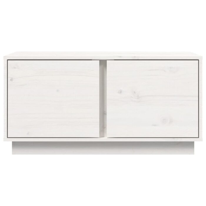 Table basse Blanc 80x50x40 cm Bois massif de pin – Image 4
