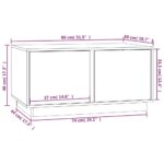 Table basse Blanc 80x50x40 cm Bois massif de pin – Image 8