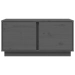 Table basse Gris 80x50x40 cm Bois massif de pin – Image 4