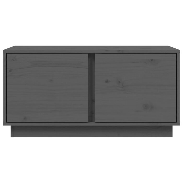 Table basse Gris 80x50x40 cm Bois massif de pin – Image 4