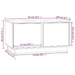 Table basse Gris 80x50x40 cm Bois massif de pin – Image 8