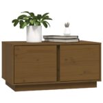 Table basse Marron miel 80x50x40 cm Bois massif de pin – Image 2