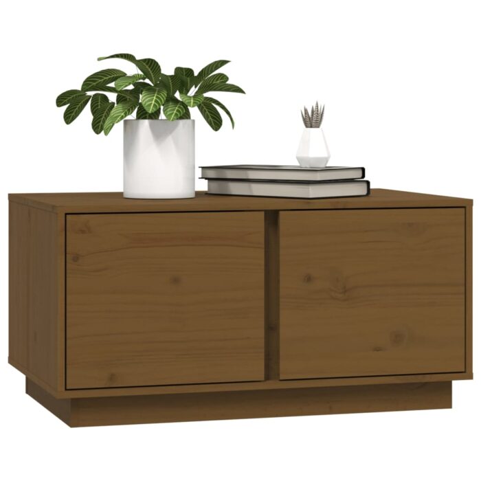 Table basse Marron miel 80x50x40 cm Bois massif de pin – Image 2