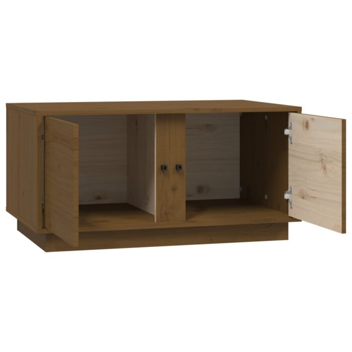 Table basse Marron miel 80x50x40 cm Bois massif de pin – Image 6