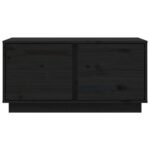 Table basse Noir 80x50x40 cm Bois massif de pin – Image 4