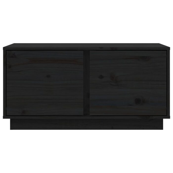 Table basse Noir 80x50x40 cm Bois massif de pin – Image 4