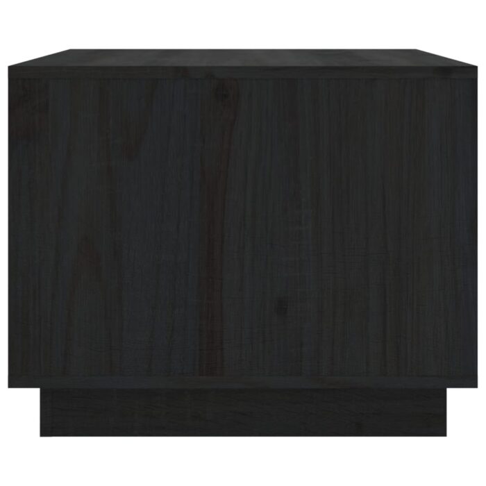Table basse Noir 80x50x40 cm Bois massif de pin – Image 5