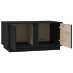 Table basse Noir 80x50x40 cm Bois massif de pin – Image 6
