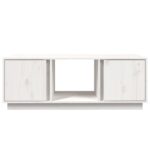 Table basse Blanc 110x50x40 cm Bois massif de pin – Image 3