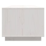Table basse Blanc 110x50x40 cm Bois massif de pin – Image 5