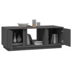 Table basse Gris 110x50x40 cm Bois massif de pin – Image 2