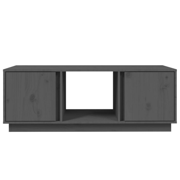 Table basse Gris 110x50x40 cm Bois massif de pin – Image 3