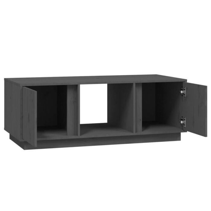 Table basse Gris 110x50x40 cm Bois massif de pin – Image 4