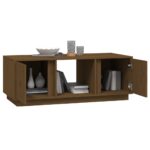 Table basse Marron miel 110x50x40 cm Bois massif de pin – Image 2