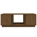 Table basse Marron miel 110x50x40 cm Bois massif de pin – Image 3