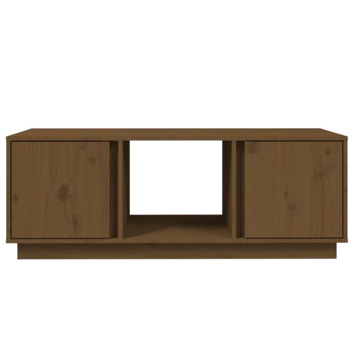 Table basse Marron miel 110x50x40 cm Bois massif de pin – Image 3