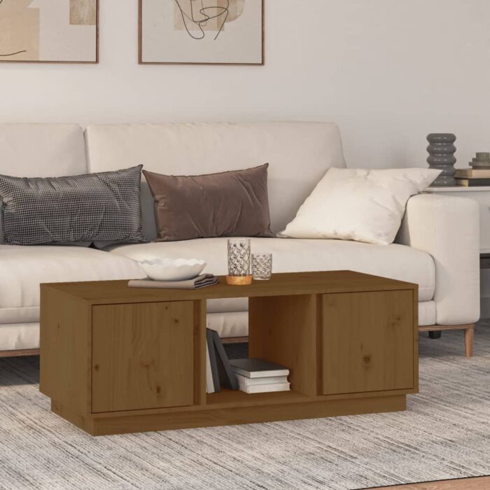 VXL8720845580704_m_en_hd_1.jpg Table basse Marron miel 110x50x40 cm Bois massif de pin – Image 1