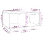 Table basse Blanc 80x50x40 cm Bois massif de pin – Image 6