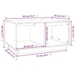 Table basse Noir 80x50x40 cm Bois massif de pin – Image 6