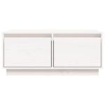 Table basse Blanc 80x50x35 cm Bois massif de pin – Image 4