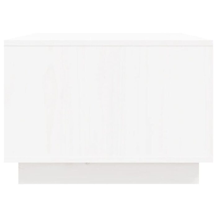 Table basse Blanc 80x50x35 cm Bois massif de pin – Image 5