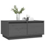 Table basse Gris 80x50x35 cm Bois massif de pin – Image 2