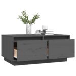 Table basse Gris 80x50x35 cm Bois massif de pin – Image 3