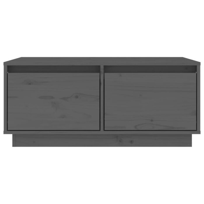 Table basse Gris 80x50x35 cm Bois massif de pin – Image 4