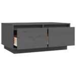 Table basse Gris 80x50x35 cm Bois massif de pin – Image 6