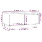 Table basse Gris 80x50x35 cm Bois massif de pin – Image 8