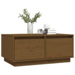 Table basse Marron miel 80x50x35 cm Bois massif de pin – Image 2