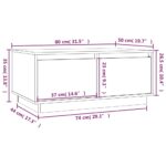 Table basse Marron miel 80x50x35 cm Bois massif de pin – Image 8