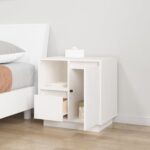 Tables de chevet 2 pcs Blanc 50x34x50 cm Bois de pin massif – Image 2