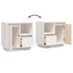 Tables de chevet 2 pcs Blanc 50x34x50 cm Bois de pin massif – Image 8