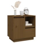 Table de chevet Marron miel 50x34x50 cm Bois de pin massif – Image 2